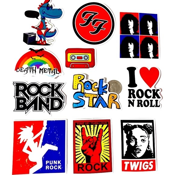 Accessories - VSCO Stickers Music Rock n Roll Band Cassette Set of 11